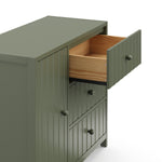 3 drawer combo dresser with drawer out (olive)