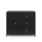 3 drawer combo dresser front view (black)