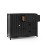 3 drawer combo dresser with drawer out (black)