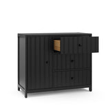 3 drawer combo dresser with drawer out (black)