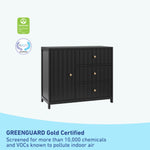 3 drawer combo dresser with certification (black)