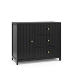 3 drawer combo dresser angled view (black)