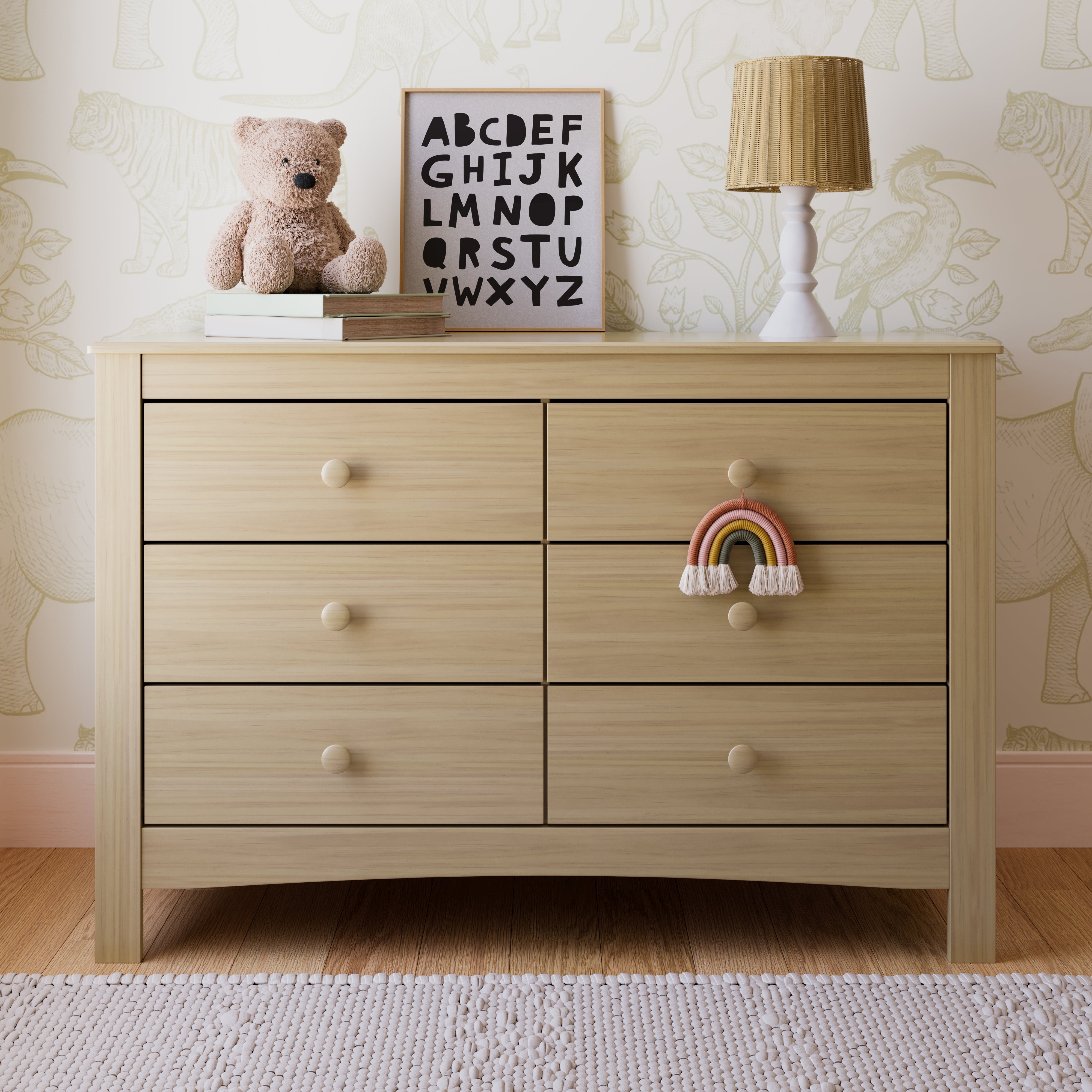 driftwood 6 drawer dresser in nursery