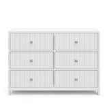 Front view of white 6 drawer dresser