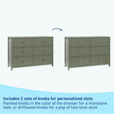 Graco® Teddi® 6 Drawer Dresser with Customizable Knobs.