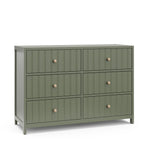 Olive 6 drawer dresser angled view