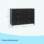 Black dresser with dimensions 