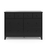 Moss 6 Drawer Dresser black front view