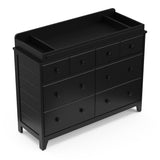 black Moss 6 Drawer Dresser angled view