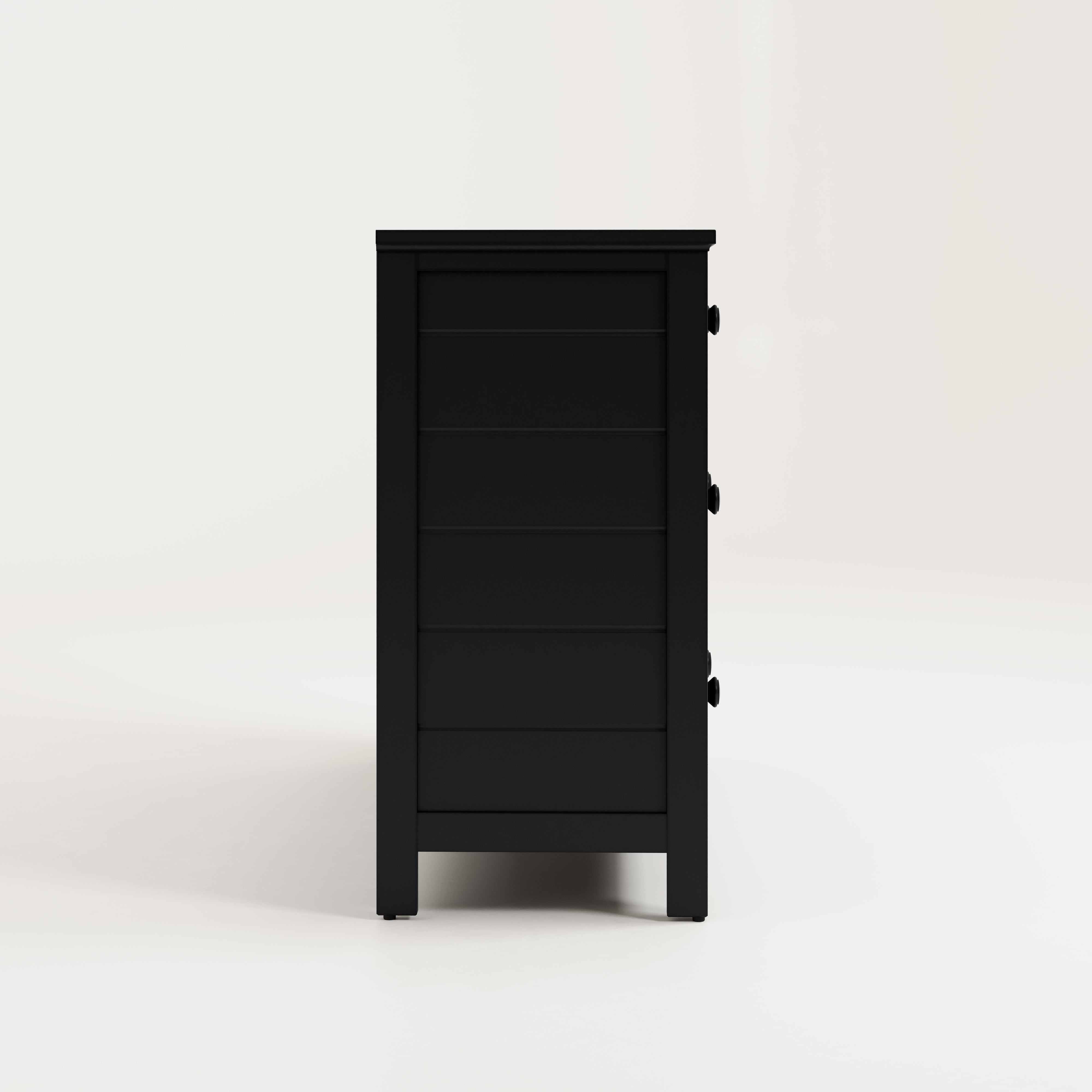 black Moss 6 Drawer Dresser side view