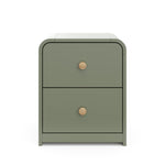 santos 2 drawer dresser olive front view