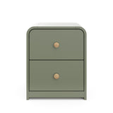 santos 2 drawer dresser olive front view