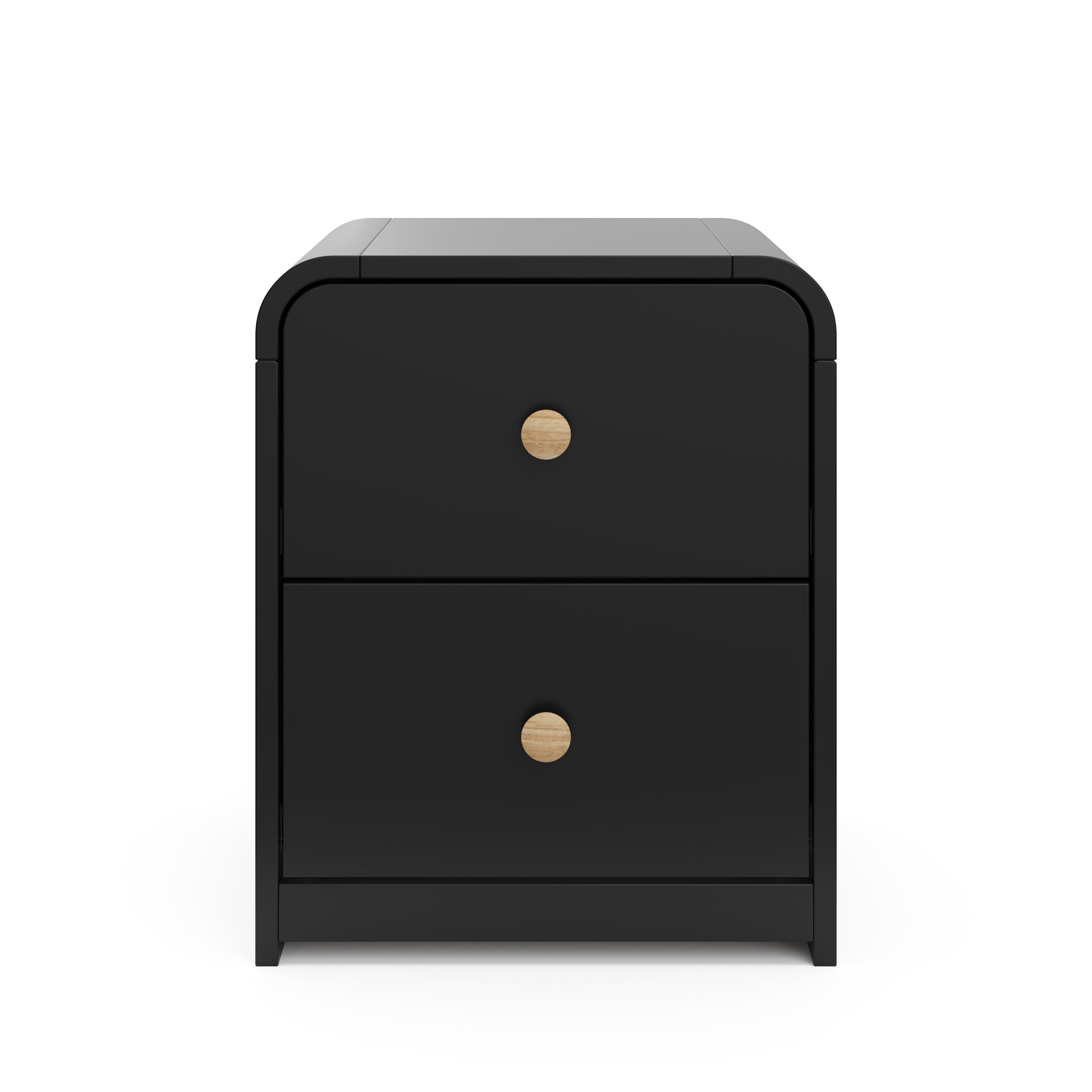 2 black drawer chest front view