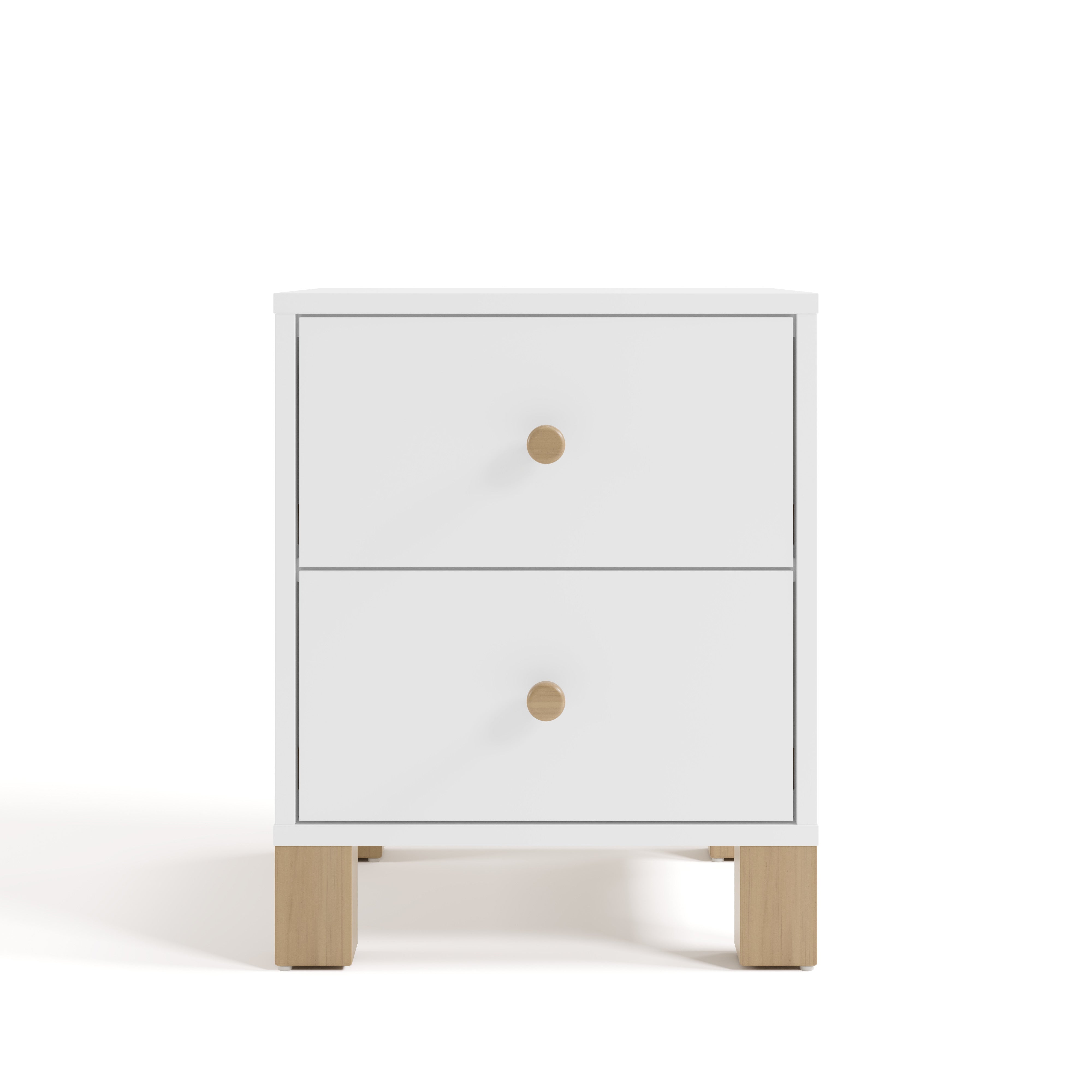 California white with driftwood nightstand front view