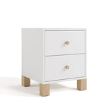 California white with driftwood nightstand angle view