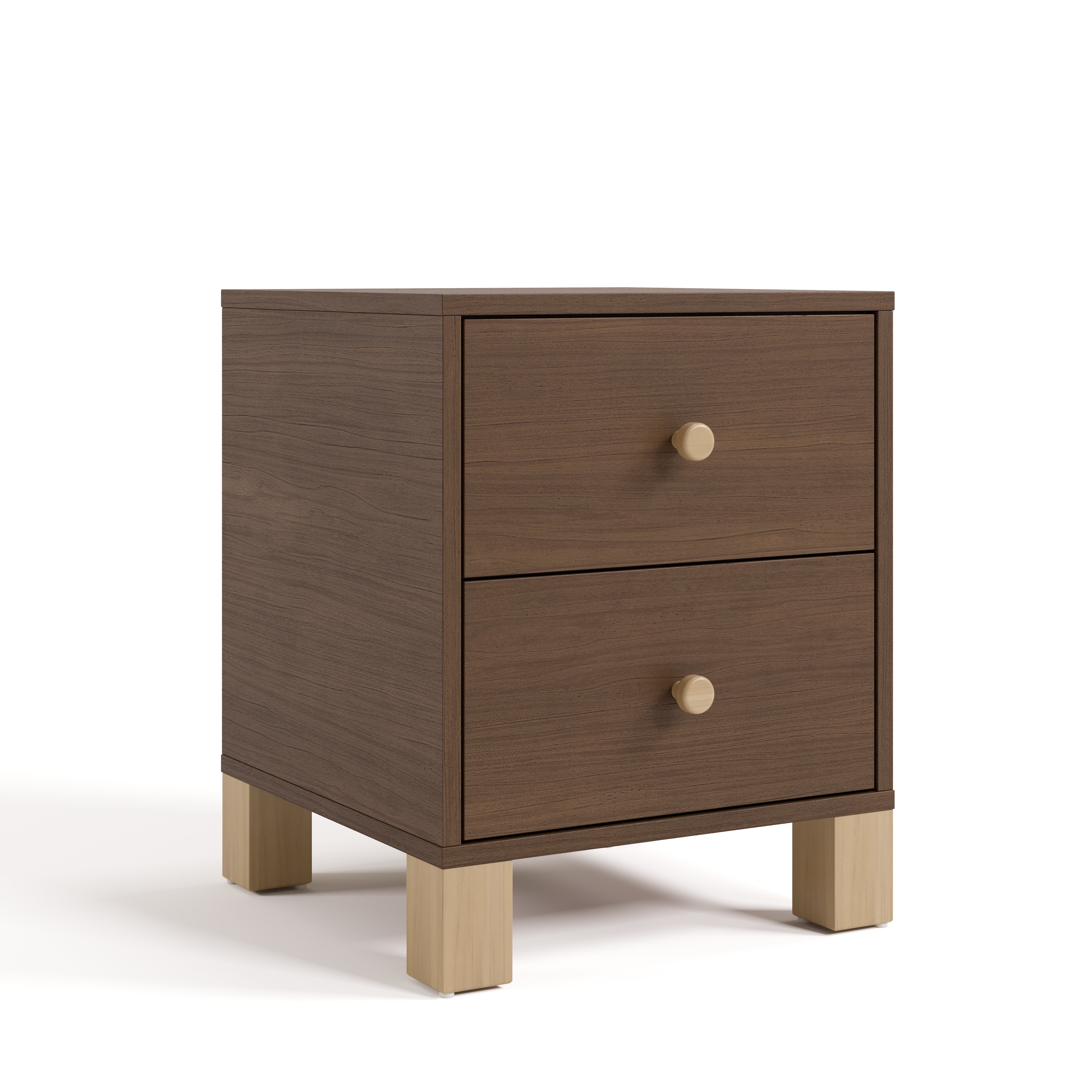 California hazelnut with driftwood nightstand angle view