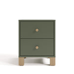 California olive with driftwood nightstand front view