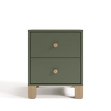 California olive with driftwood nightstand front view