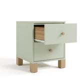 California sage with driftwood nightstand angle view with top drawer open