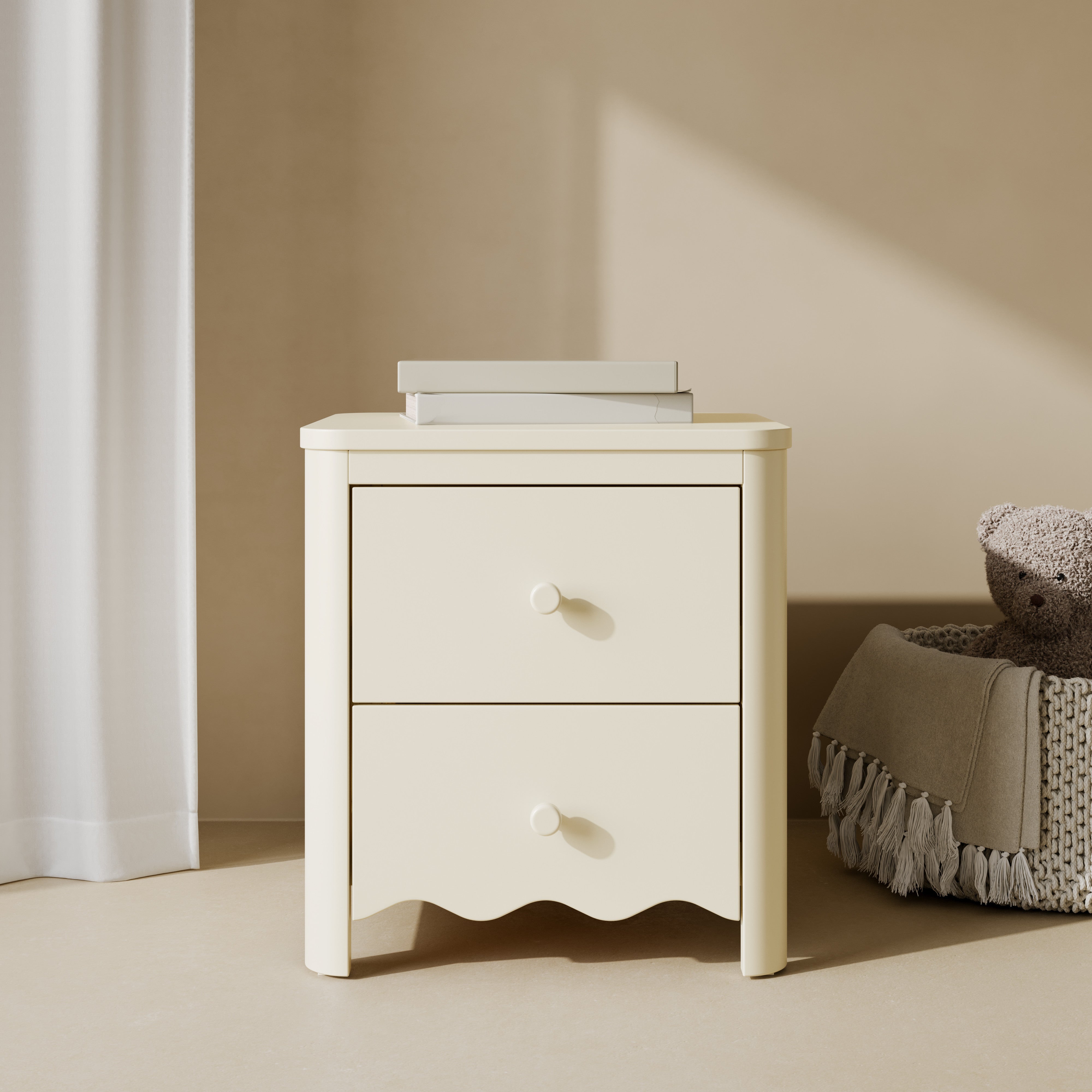 Casablanca frosted oat nightstand kids room shot