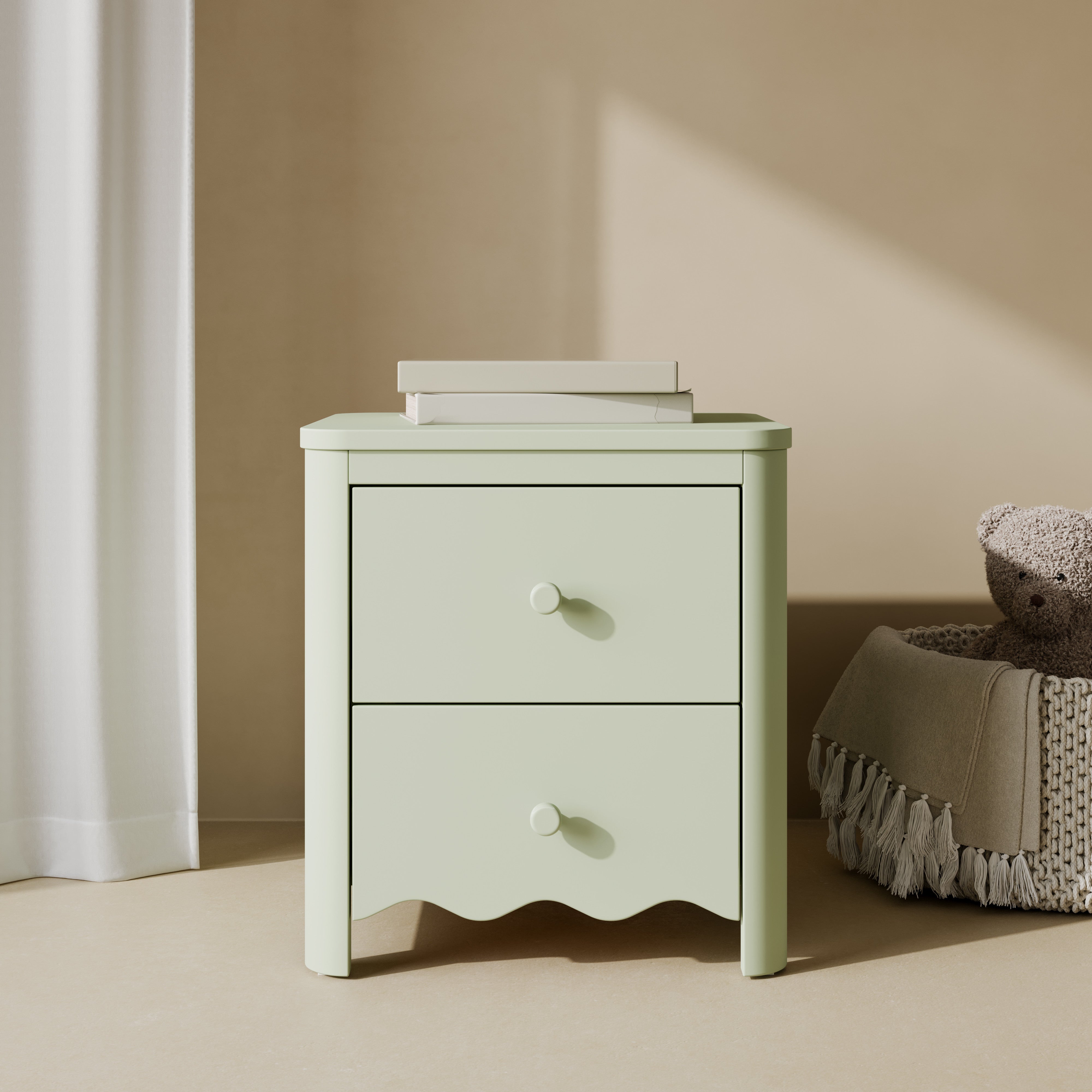 Casablanca sage nightstand kids room shot