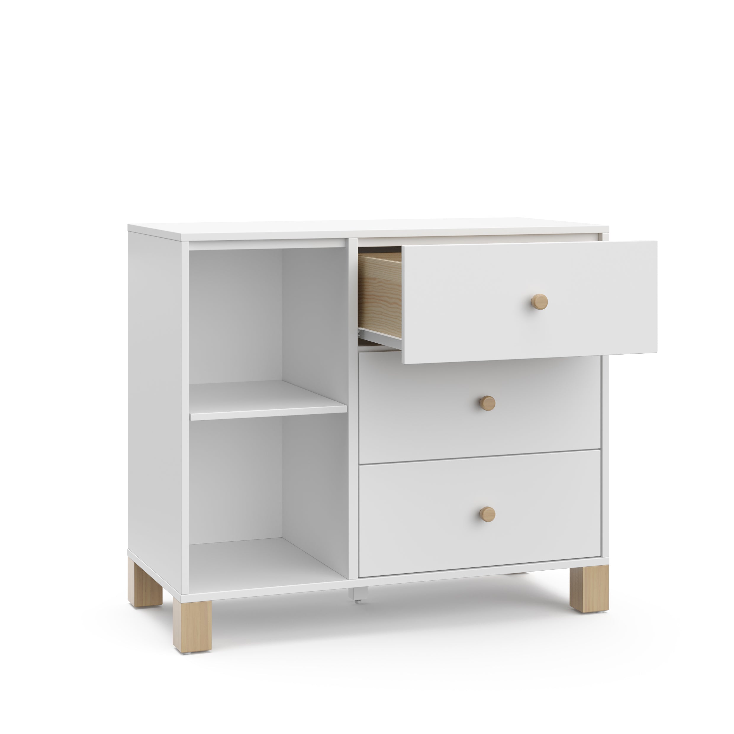 White California 3 Drawer Combo Dresser open drawer