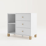 White California 3 Drawer Combo Dresser side view