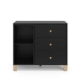 Black California 3 Drawer Combo Dresser front view