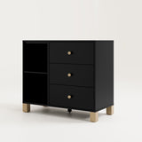 3 drawer combo dresser angled view