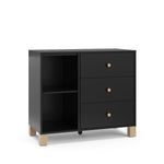 Black California 3 Drawer Combo Dresser side view