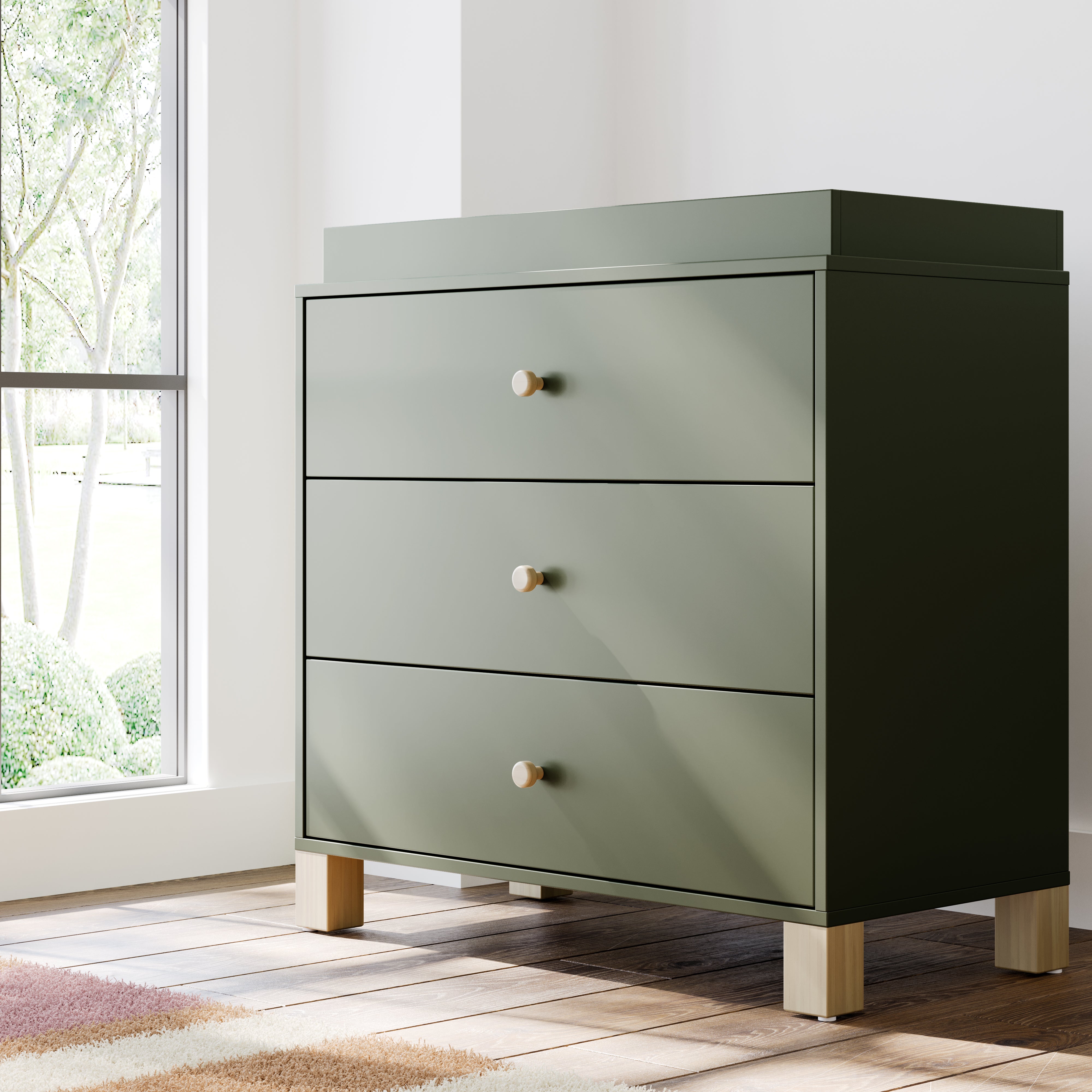 Storkcraft® California 3 Drawer Chest with Removable Changing Topper.