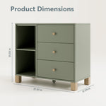 3 drawer combo dresser with dimensions (Olive with Driftwood)