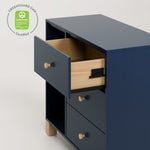 3 drawer combo dresser with certification (Midnight Blue with Driftwood)