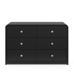 6 drawer dresser black front view