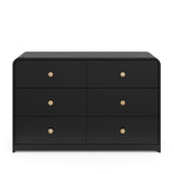 6 drawer dresser black front view