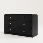 6 drawer dresser black side view