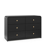 6 drawer dresser black side view angle