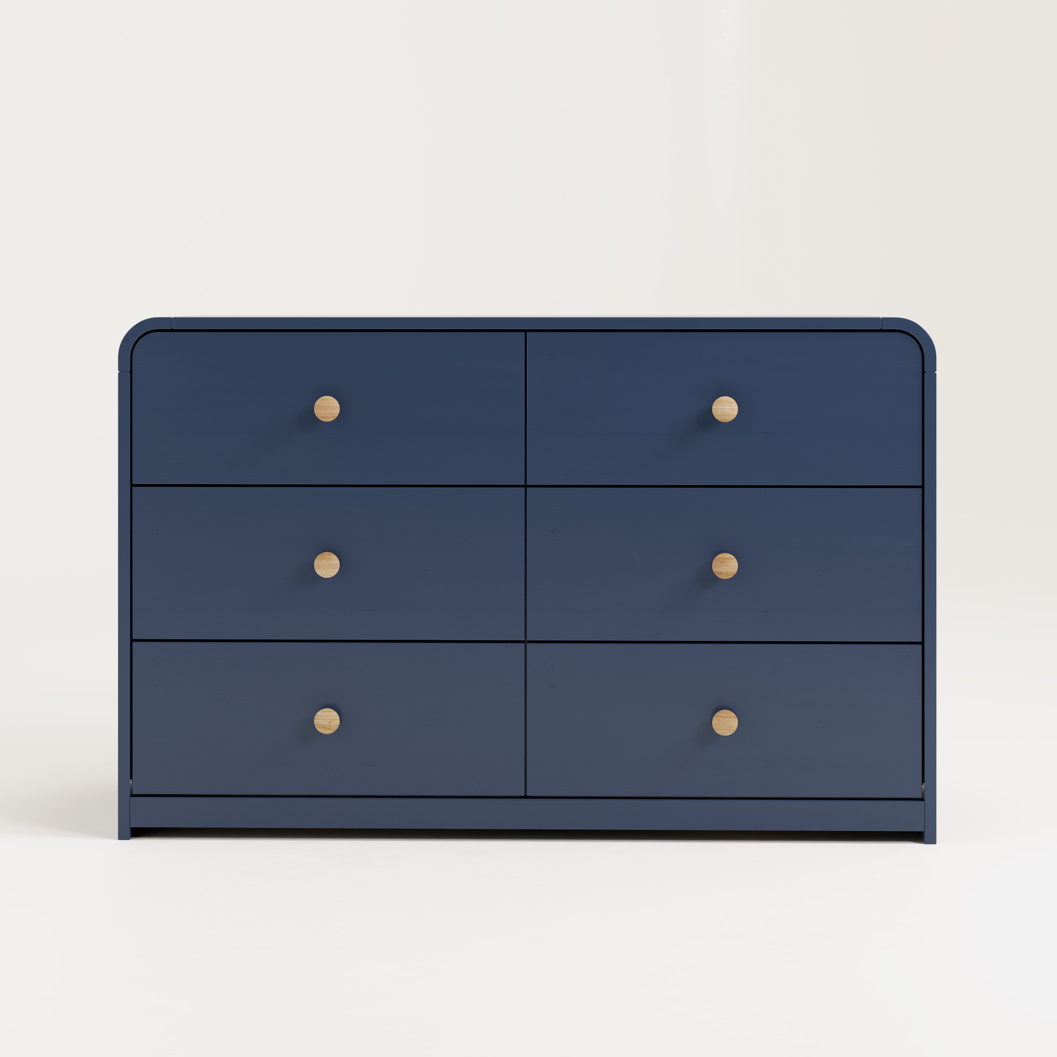 6 drawer midnight blue front view