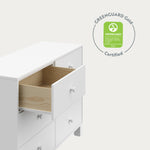 6 Drawer Dresser with certification (White)