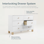 6 Drawer Dresser interlocking system (White with Driftwood)