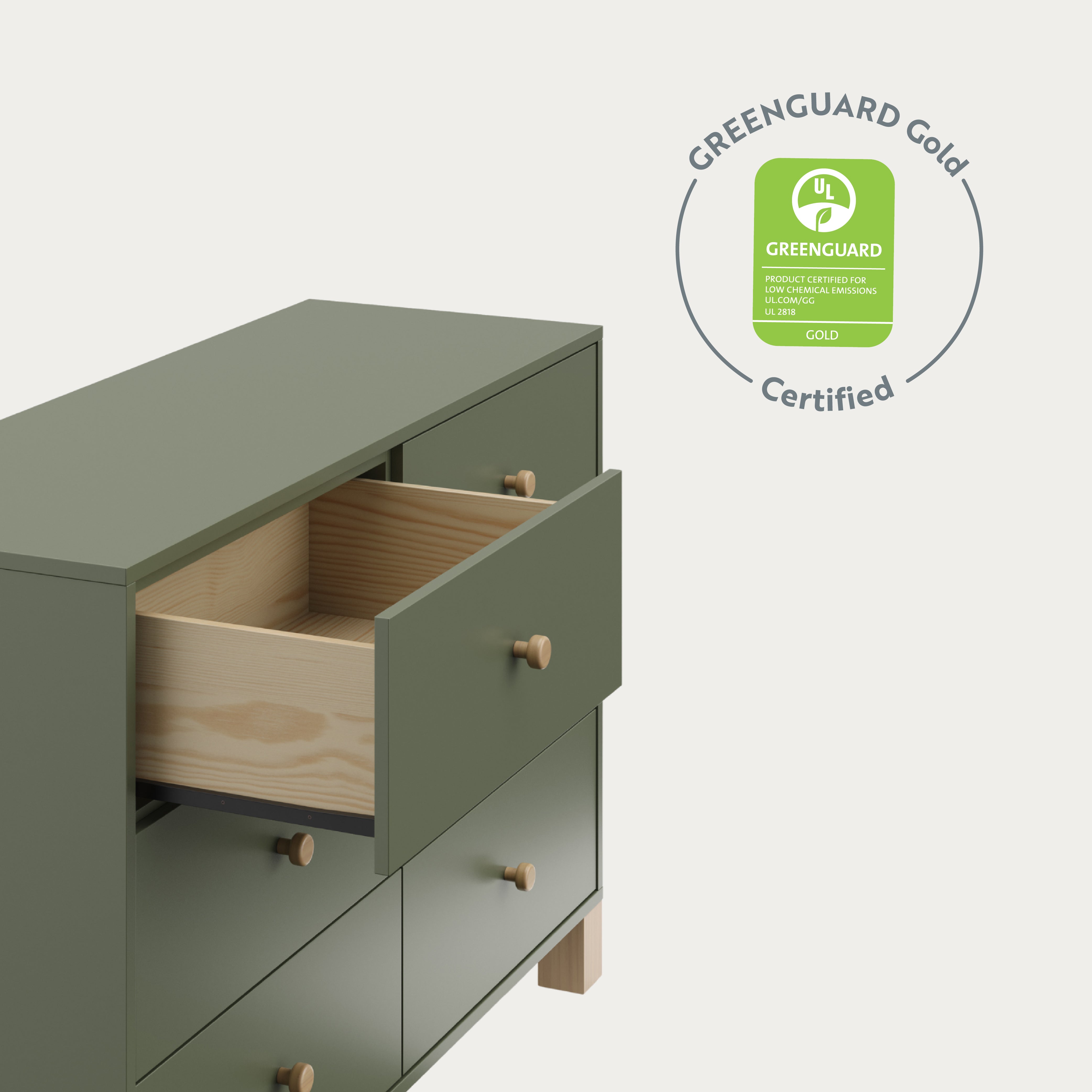 6 Drawer Dresser with certification (Olive with Driftwood)