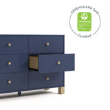 6 Drawer Dresser with certification (Midnight Blue with Driftwood)