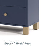 Dresser legs detail view (Midnight Blue with Driftwood)