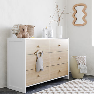 White with driftwood dresser in a nursery