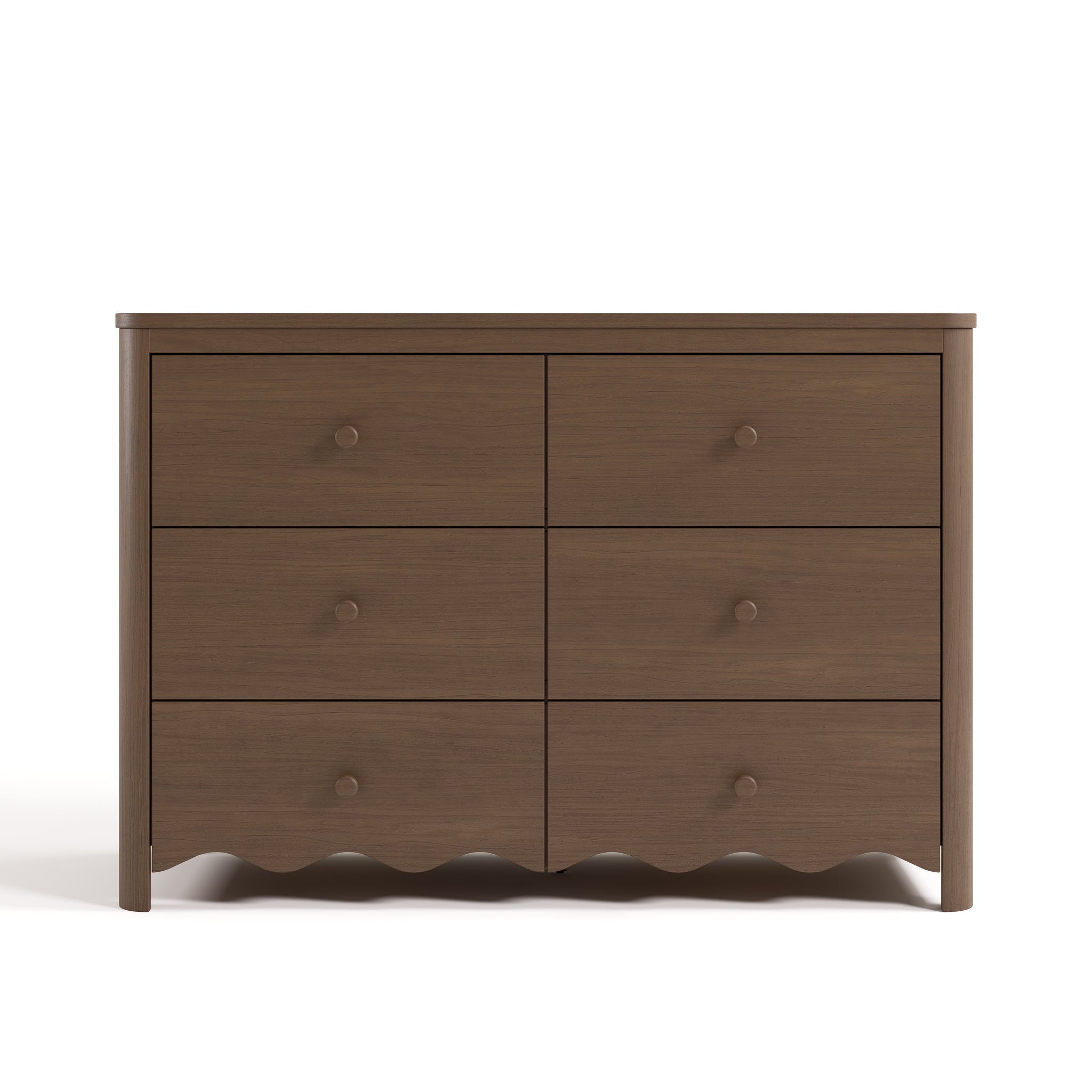 6 drawer dresser front facing view hazelnut