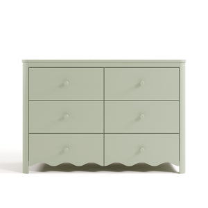 6 drawer dresser front facing view sage