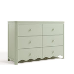 6 drawer dresser angled view sage