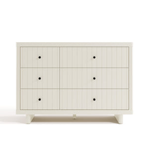 6 drawer dresser front facing view frosted oat