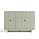 6 drawer dresser front facing view sage