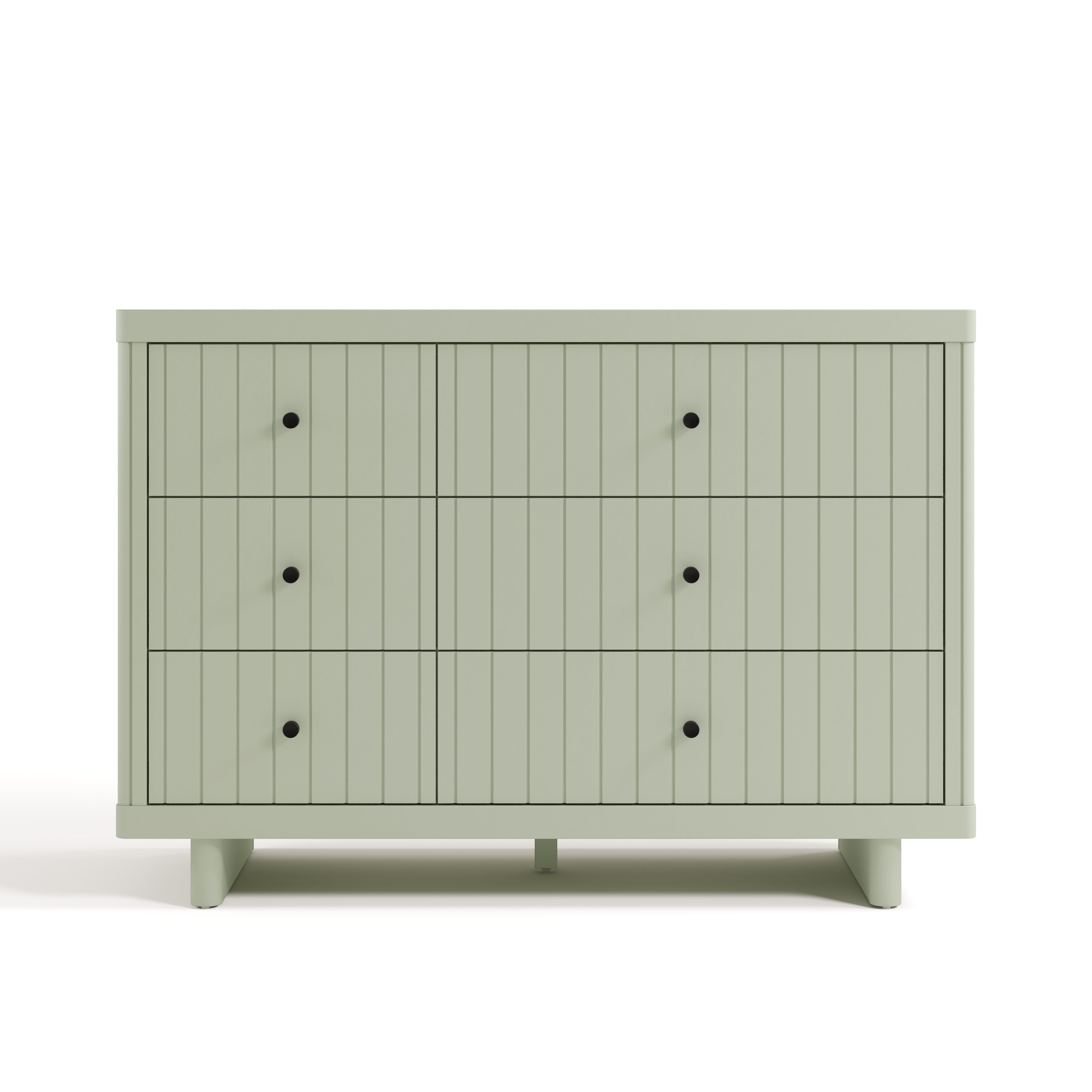 6 drawer dresser front facing view sage